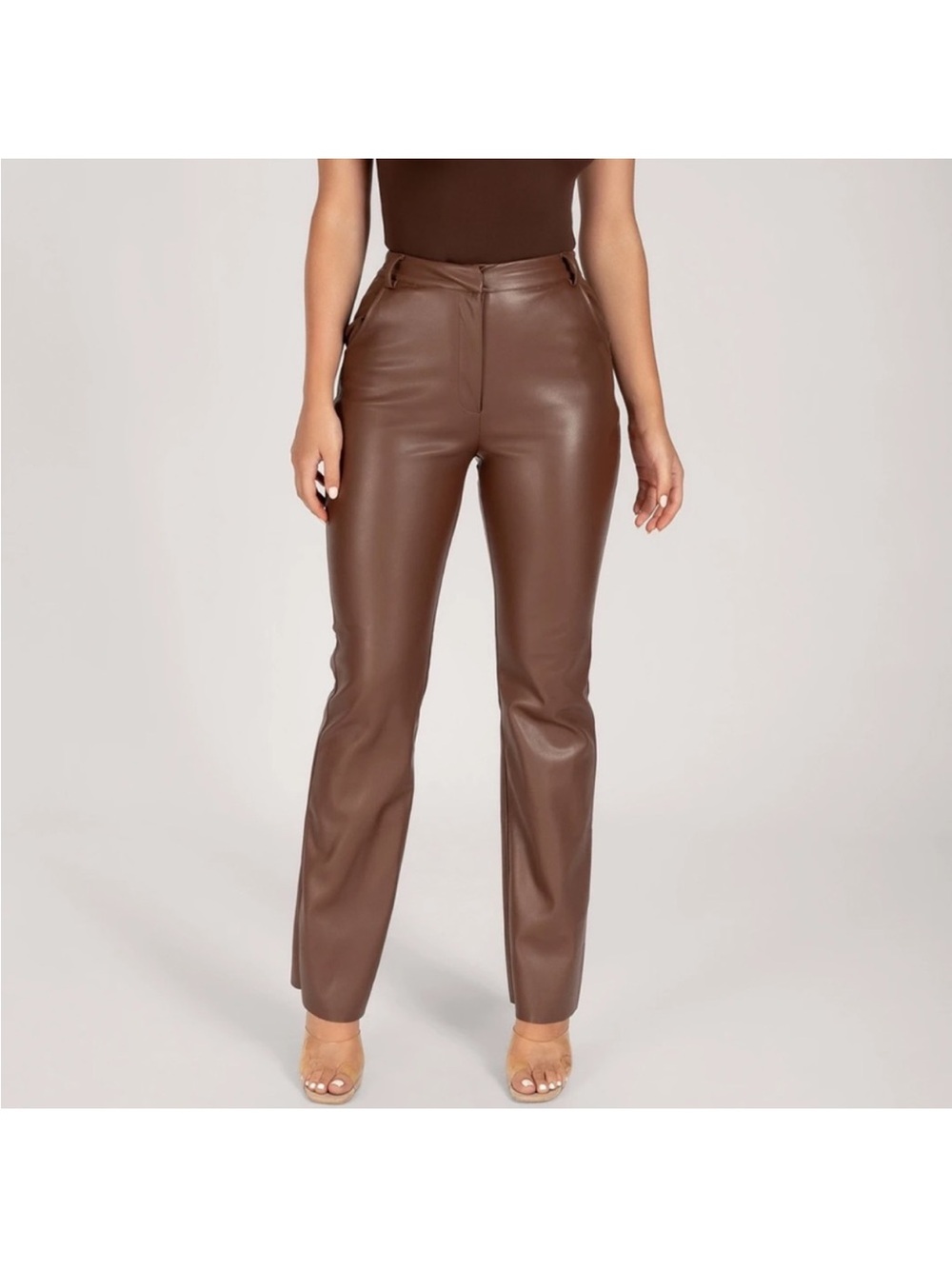 MESHKI Straight Leg Faux Leather Pants size medium